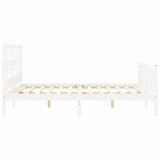 Cadre de lit sans matelas blanc bois de pin massif