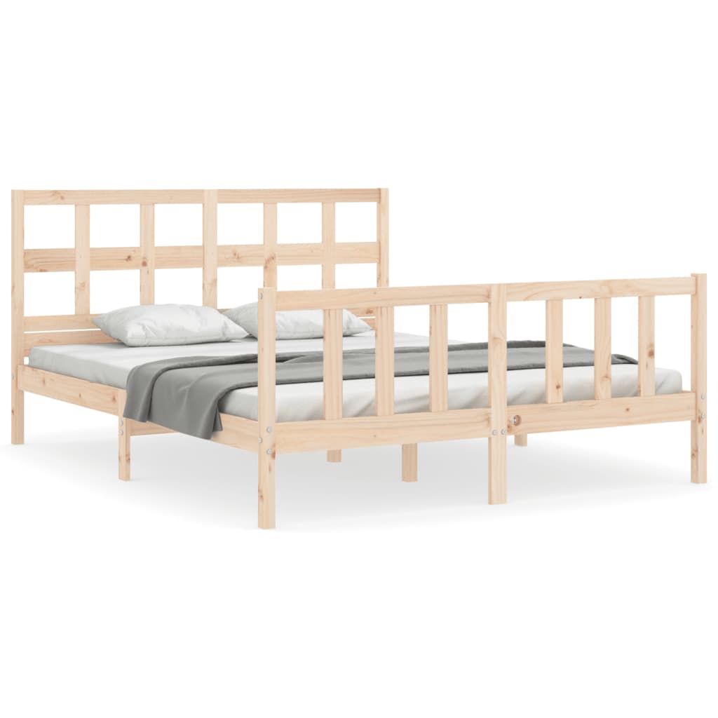 Bed frame without mattress 160x200 cm solid pine wood