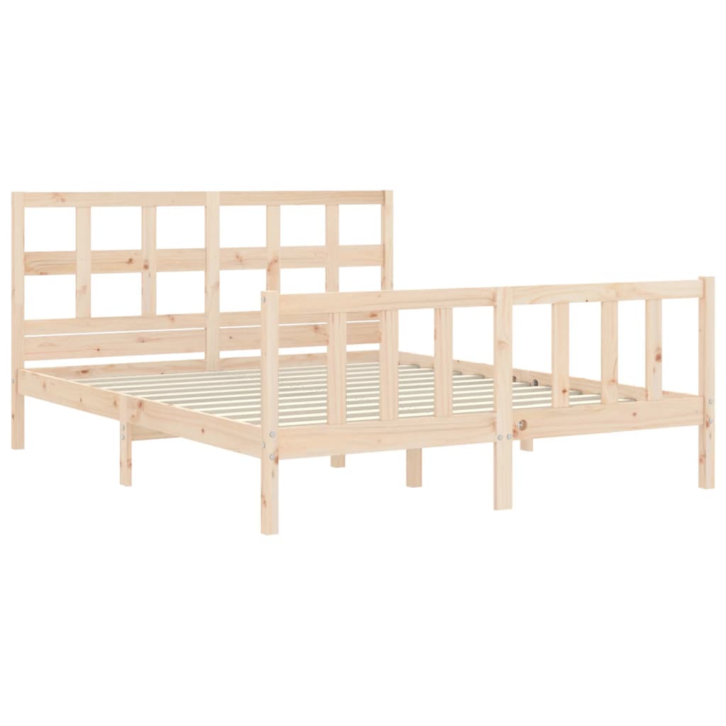 Bed frame without mattress 160x200 cm solid pine wood