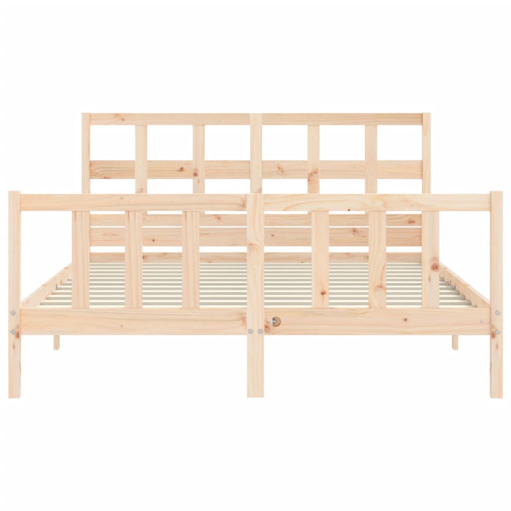 Bed frame without mattress 160x200 cm solid pine wood