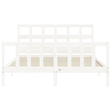 Cadre de lit sans matelas blanc 160x200 cm bois de pin massif