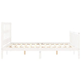 Cadre de lit sans matelas blanc 160x200 cm bois de pin massif