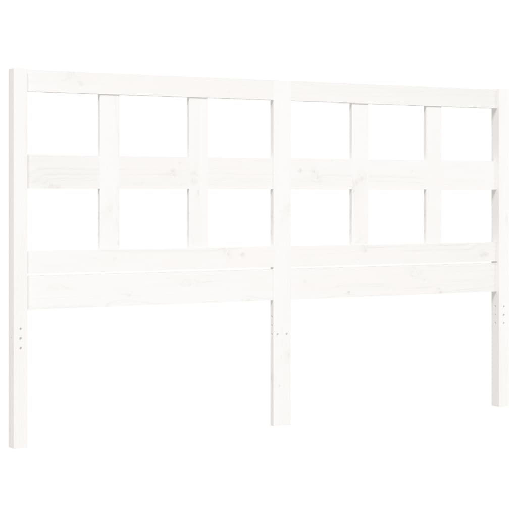 Cadre de lit sans matelas blanc 160x200 cm bois de pin massif