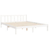 Cadre de lit sans matelas blanc 160x200 cm bois de pin massif