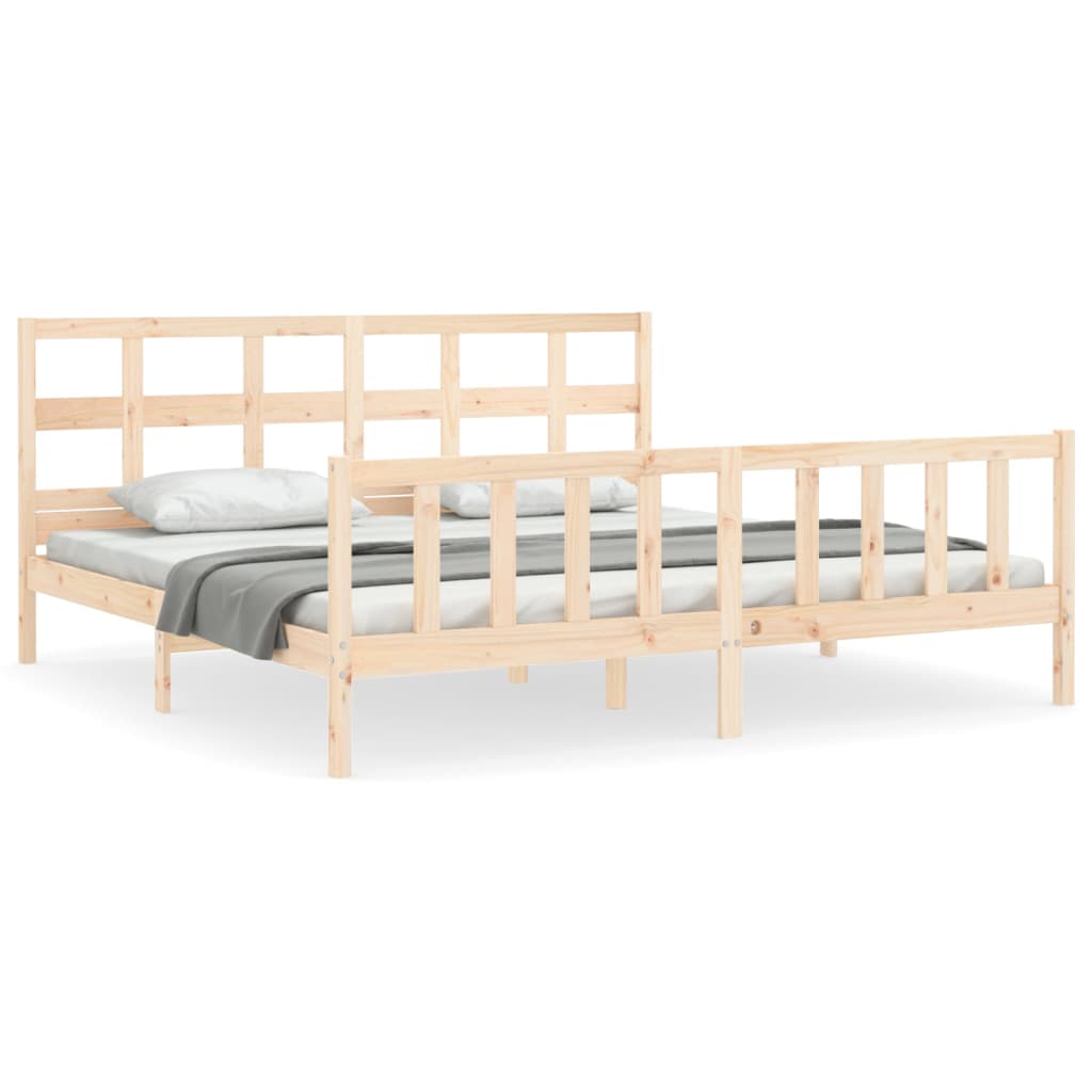 Cadre de lit sans matelas bois massif de pin