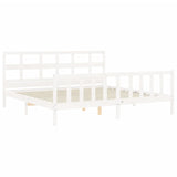 Cadre de lit sans matelas blanc bois massif de pin