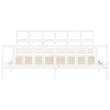 Cadre de lit sans matelas blanc bois massif de pin