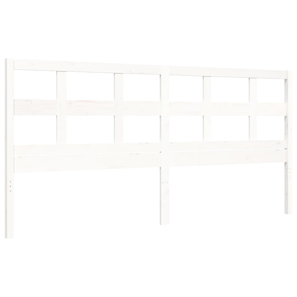 Cadre de lit sans matelas blanc bois massif de pin