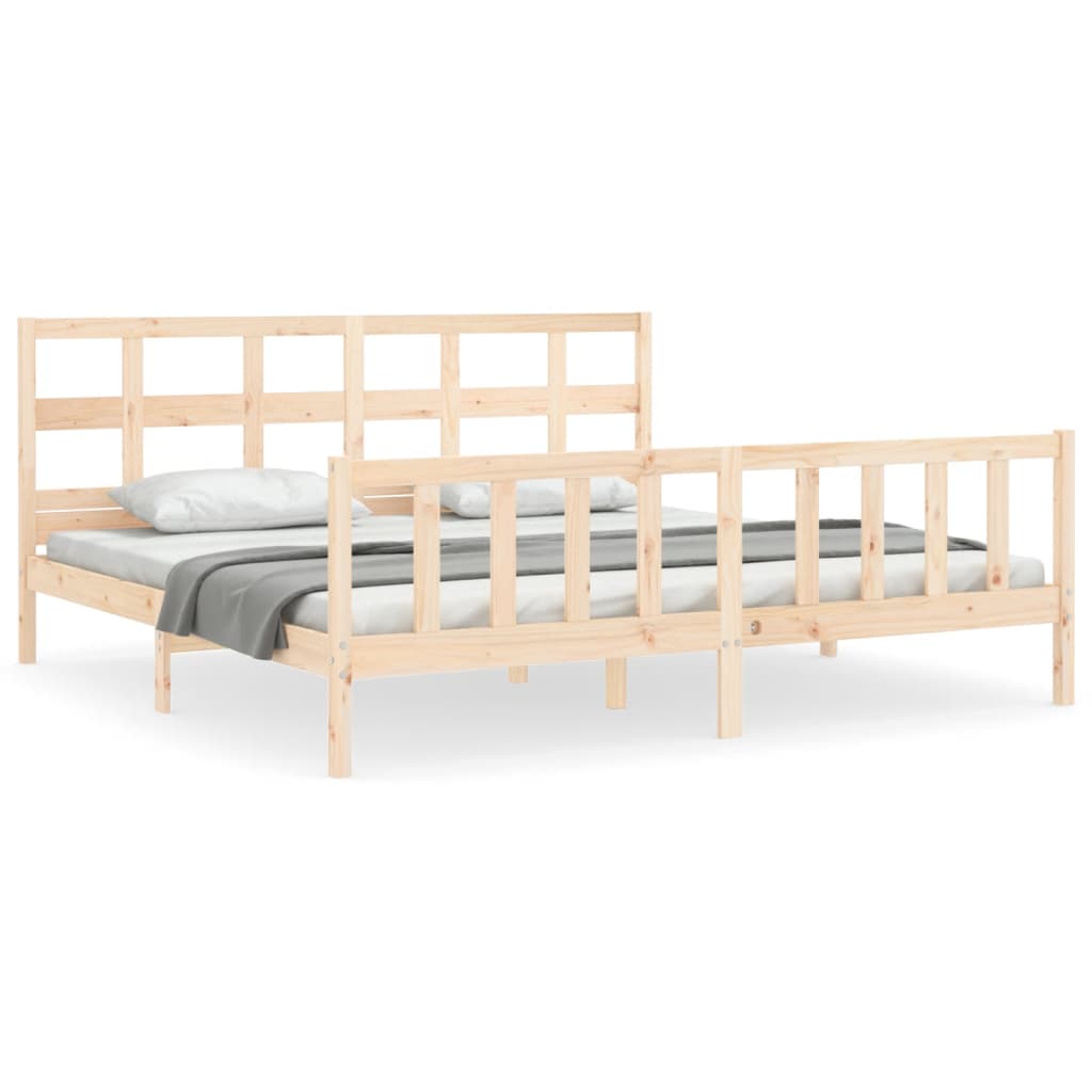 Cadre de lit sans matelas 200x200 cm bois massif de pin