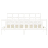 Cadre de lit sans matelas blanc 200x200 cm bois massif de pin