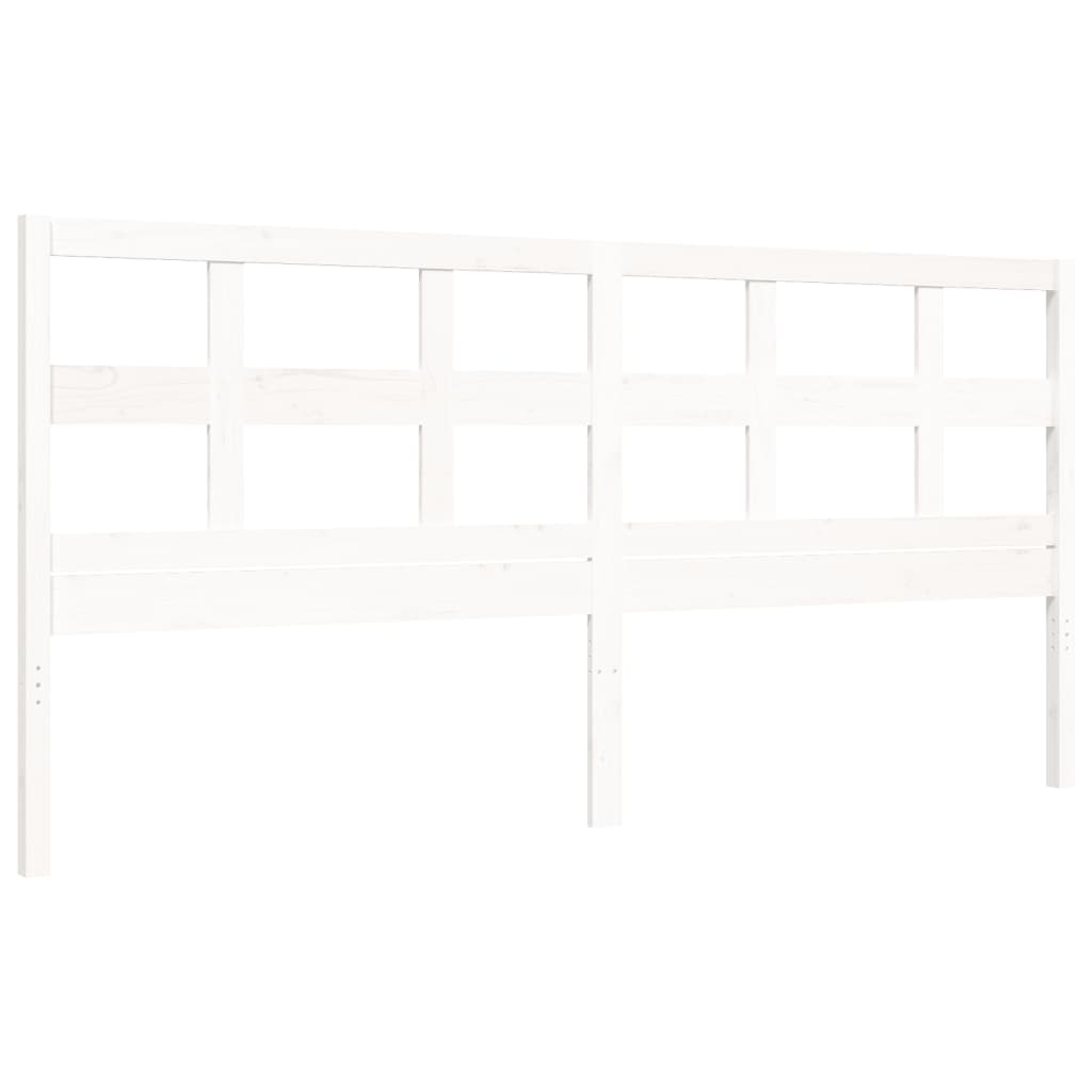 Cadre de lit sans matelas blanc 200x200 cm bois massif de pin