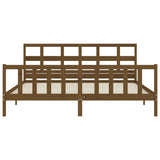 Cadre de lit sans matelas marron miel 200x200cm bois pin massif