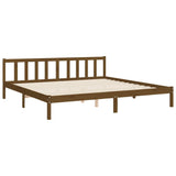 Cadre de lit sans matelas marron miel 200x200cm bois pin massif