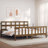 Cadre de lit sans matelas marron miel 200x200cm bois pin massif