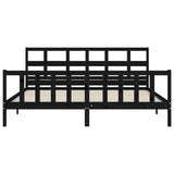 Cadre de lit sans matelas noir 200x200 cm bois massif de pin