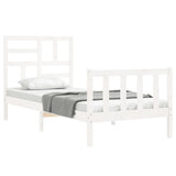 Cadre de lit sans matelas blanc bois de pin massif