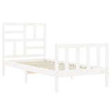 Cadre de lit sans matelas blanc bois de pin massif