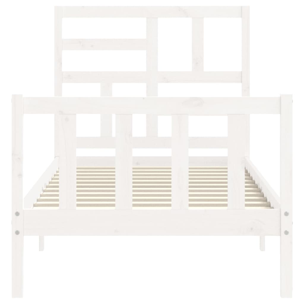 Cadre de lit sans matelas blanc bois de pin massif