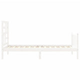 Cadre de lit sans matelas blanc bois de pin massif