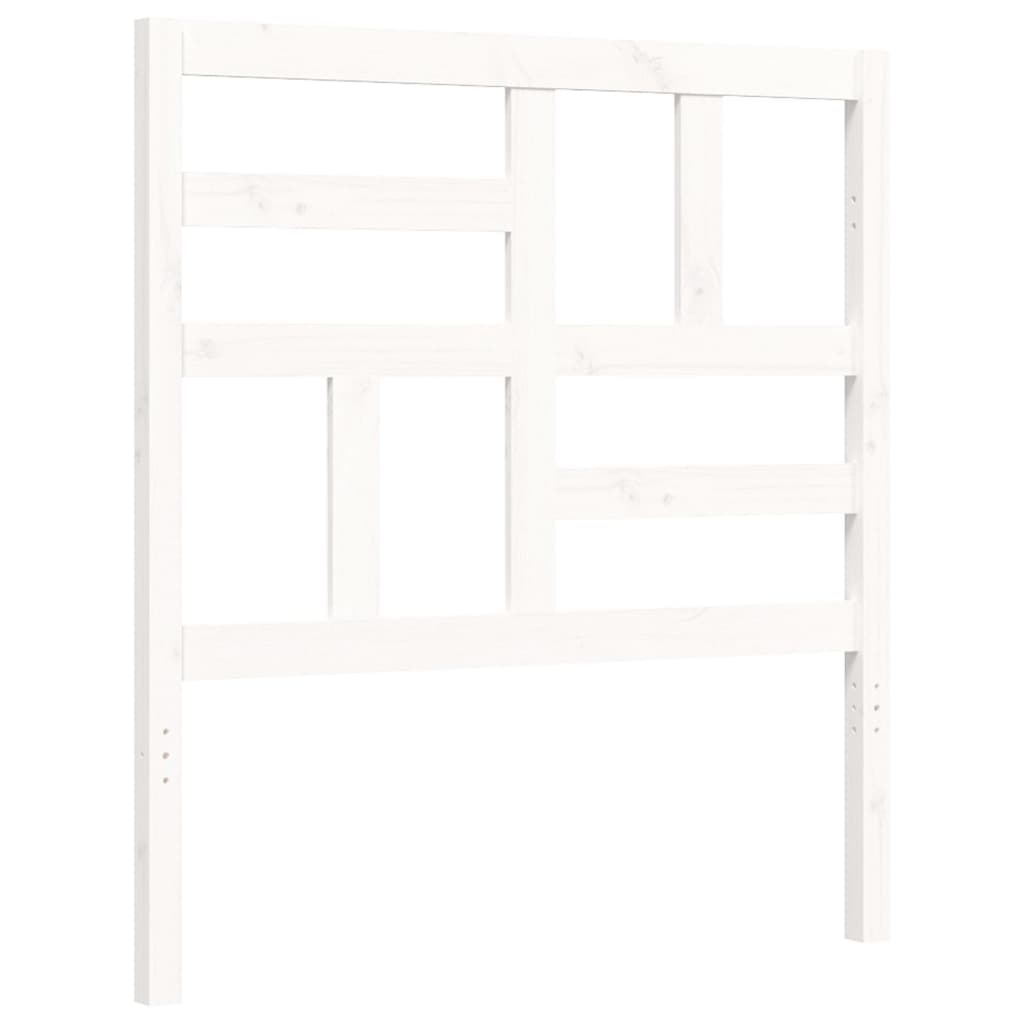 Cadre de lit sans matelas blanc bois de pin massif