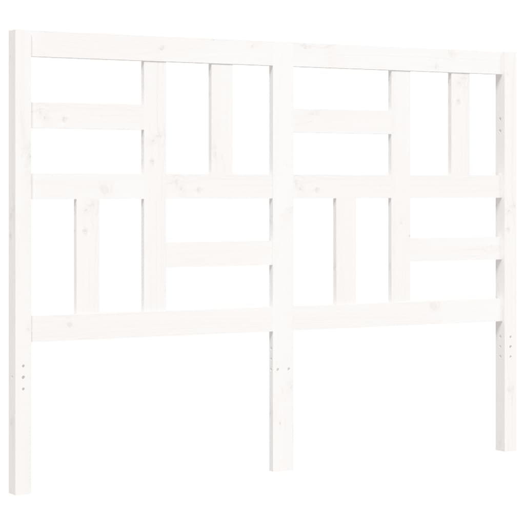 Cadre de lit sans matelas blanc bois de pin massif