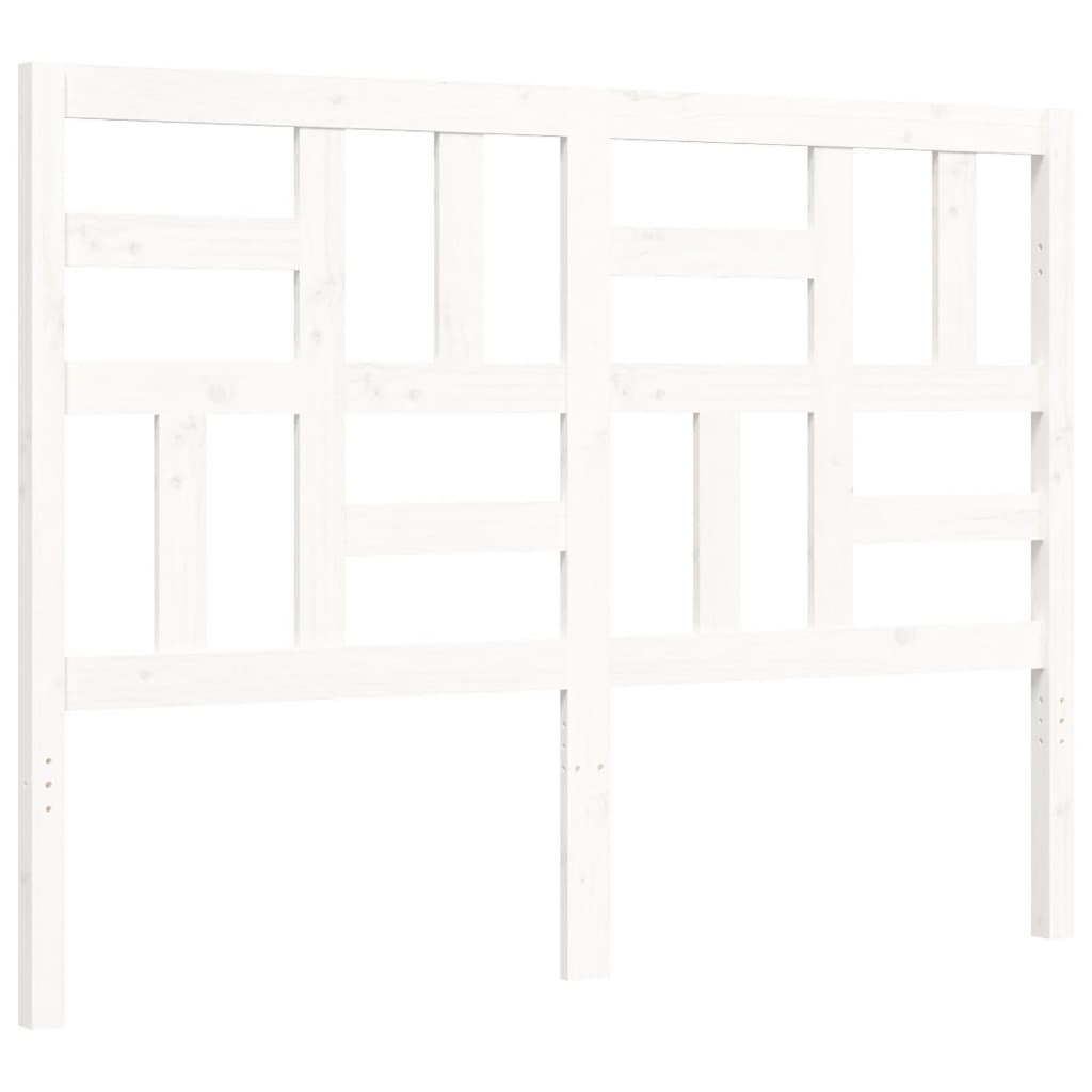 Cadre de lit sans matelas blanc bois de pin massif