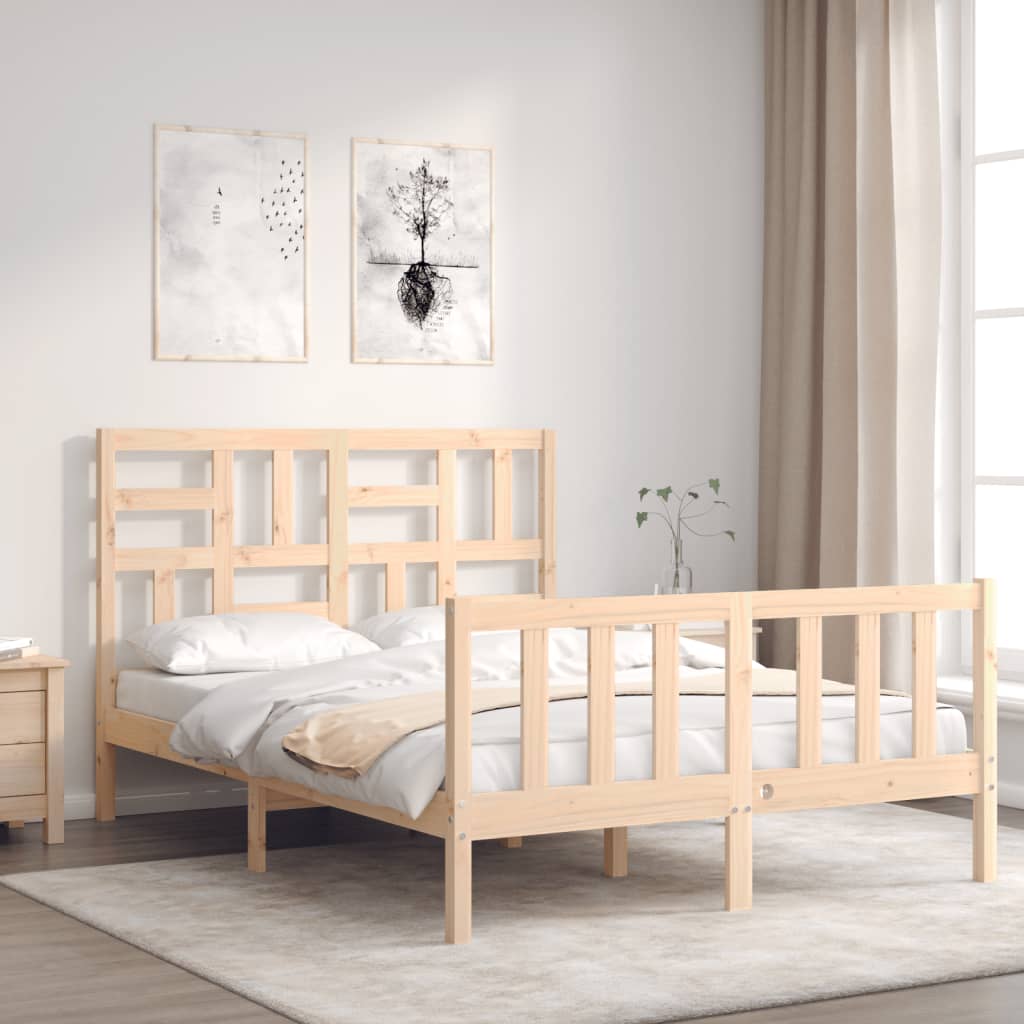 Cadre de lit sans matelas 140x190 cm bois de pin massif