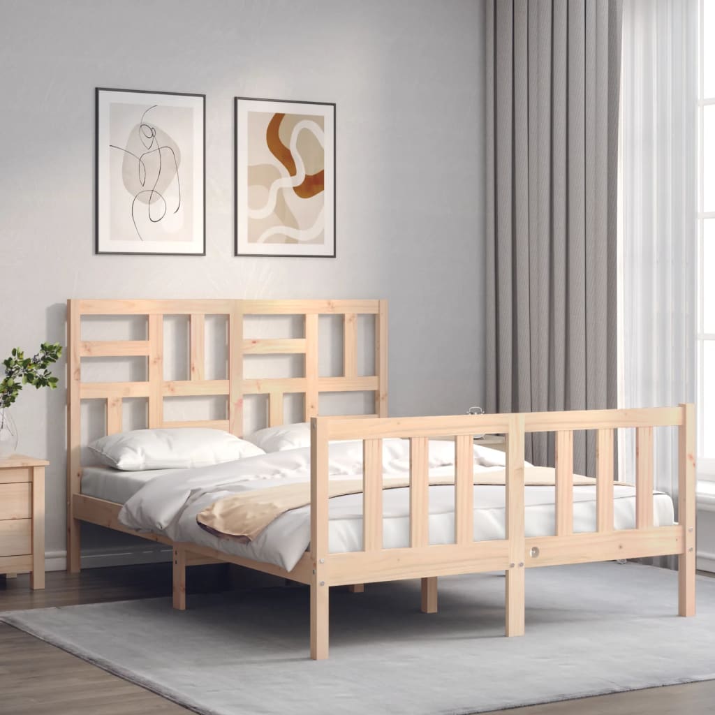 Cadre de lit sans matelas 140x190 cm bois de pin massif