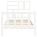 Cadre de lit sans matelas blanc 90x200 cm bois de pin massif