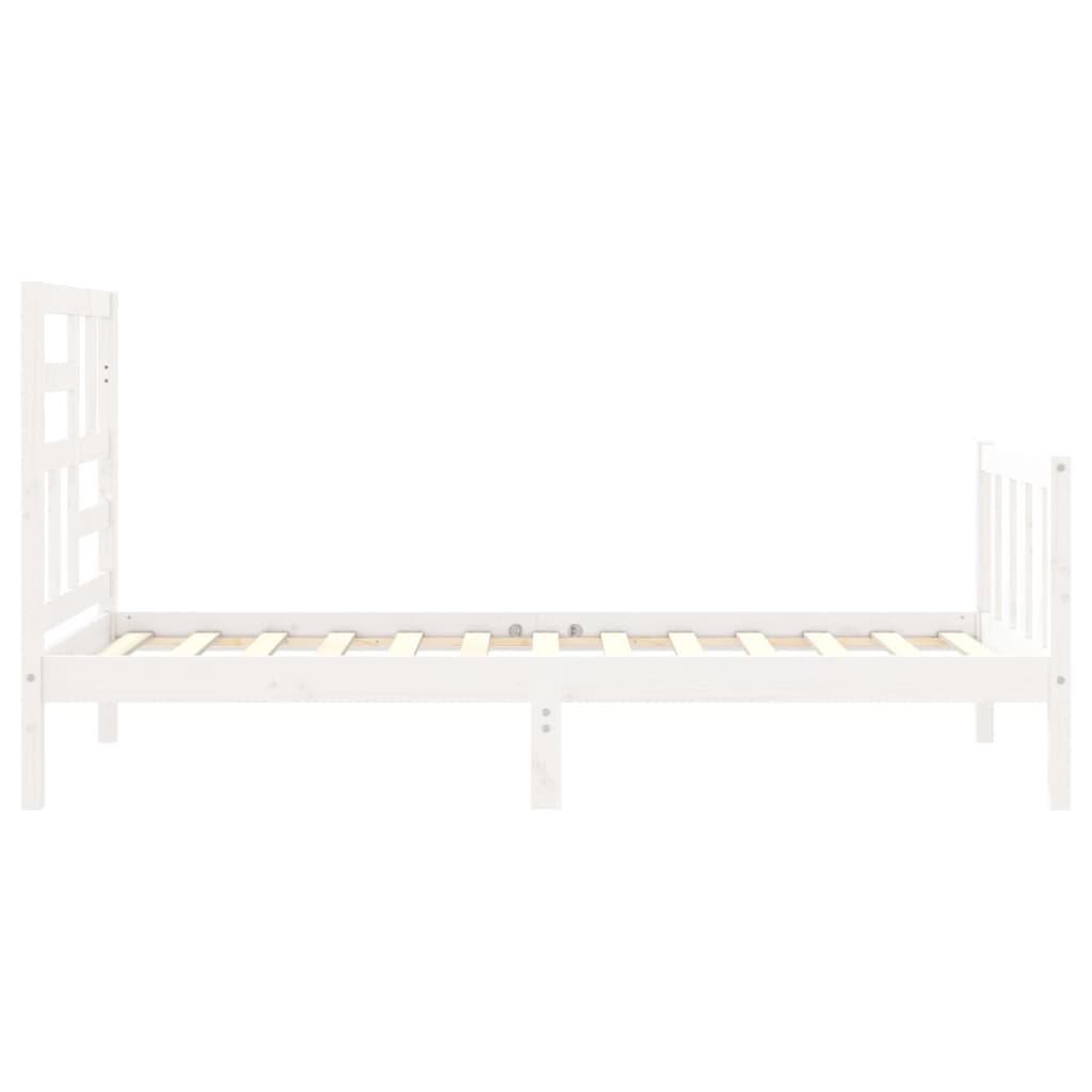 Cadre de lit sans matelas blanc 90x200 cm bois de pin massif