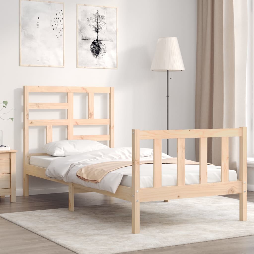 Cadre de lit sans matelas 100x200 cm bois massif de pin