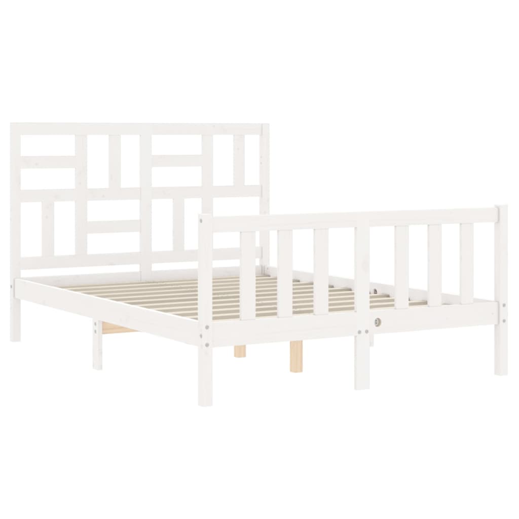 Cadre de lit sans matelas blanc 120x200 cm bois de pin massif