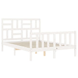 Cadre de lit sans matelas blanc 120x200 cm bois de pin massif