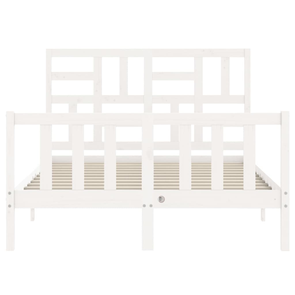 Cadre de lit sans matelas blanc 120x200 cm bois de pin massif