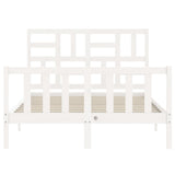 Cadre de lit sans matelas blanc 120x200 cm bois de pin massif