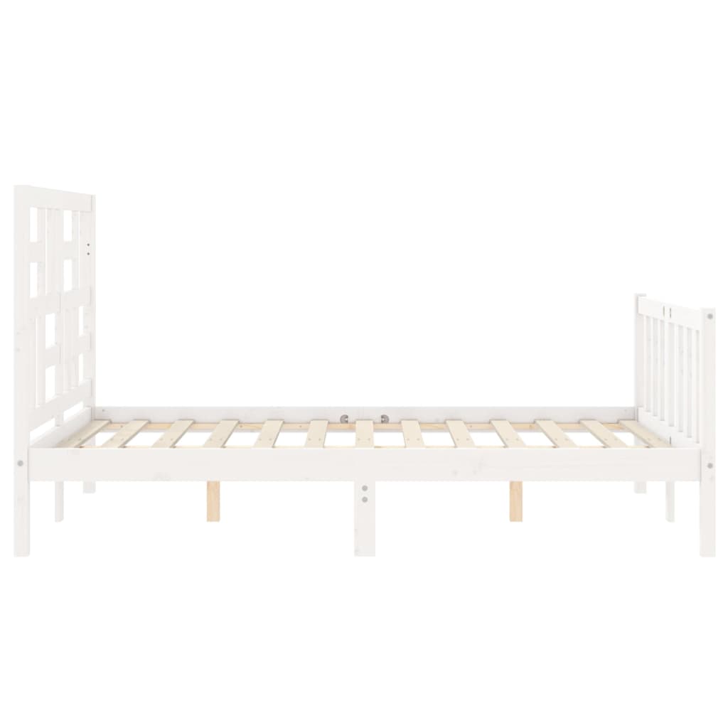 Cadre de lit sans matelas blanc 120x200 cm bois de pin massif