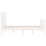 Cadre de lit sans matelas blanc 120x200 cm bois de pin massif