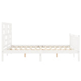 Cadre de lit sans matelas blanc bois de pin massif