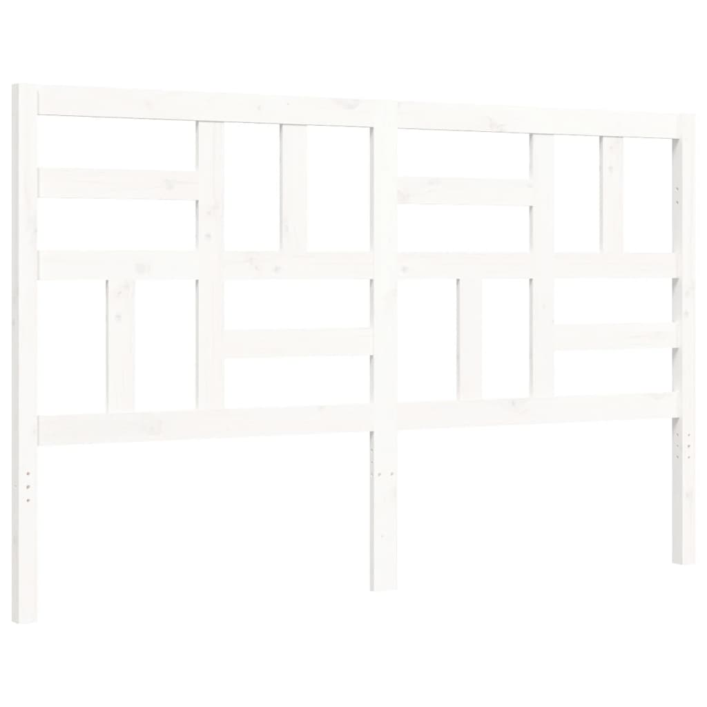 Cadre de lit sans matelas blanc bois de pin massif