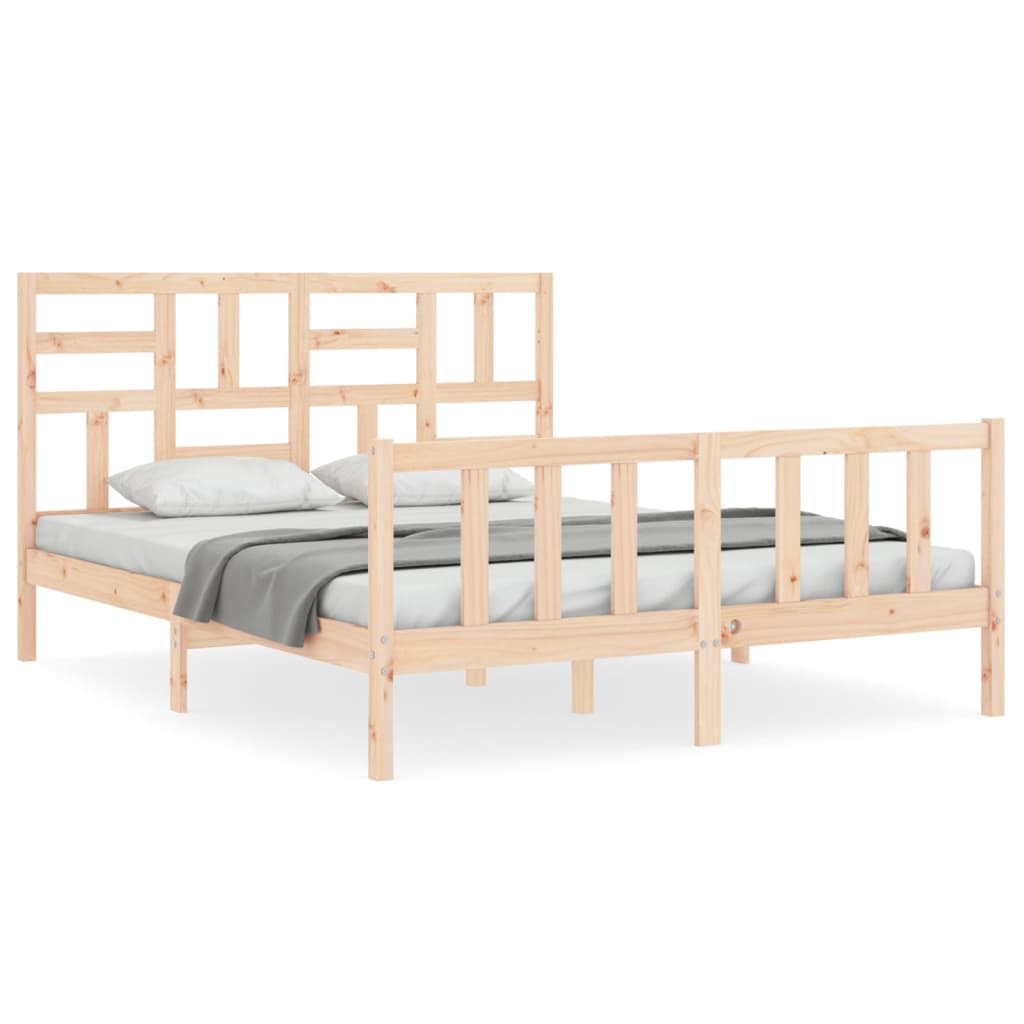 Bed frame without mattress 160x200 cm solid pine wood