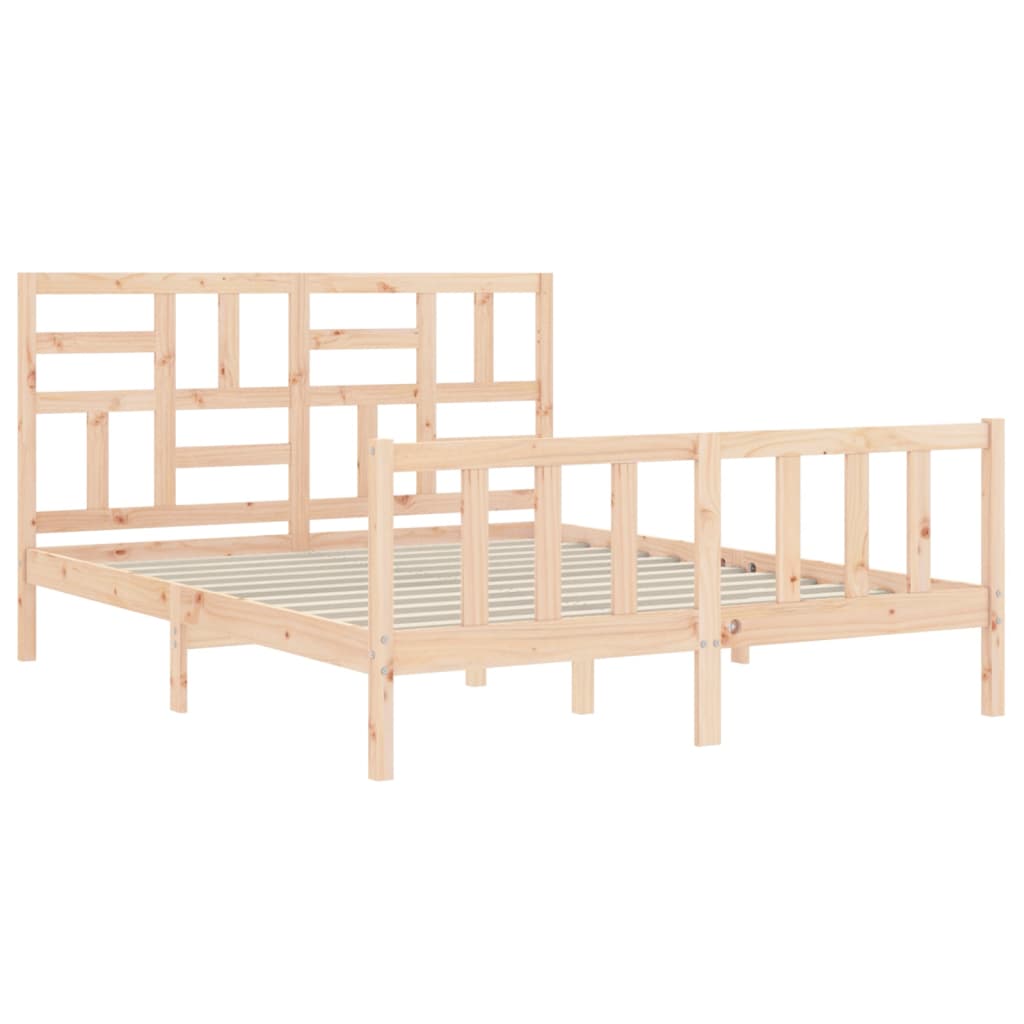 Bed frame without mattress 160x200 cm solid pine wood