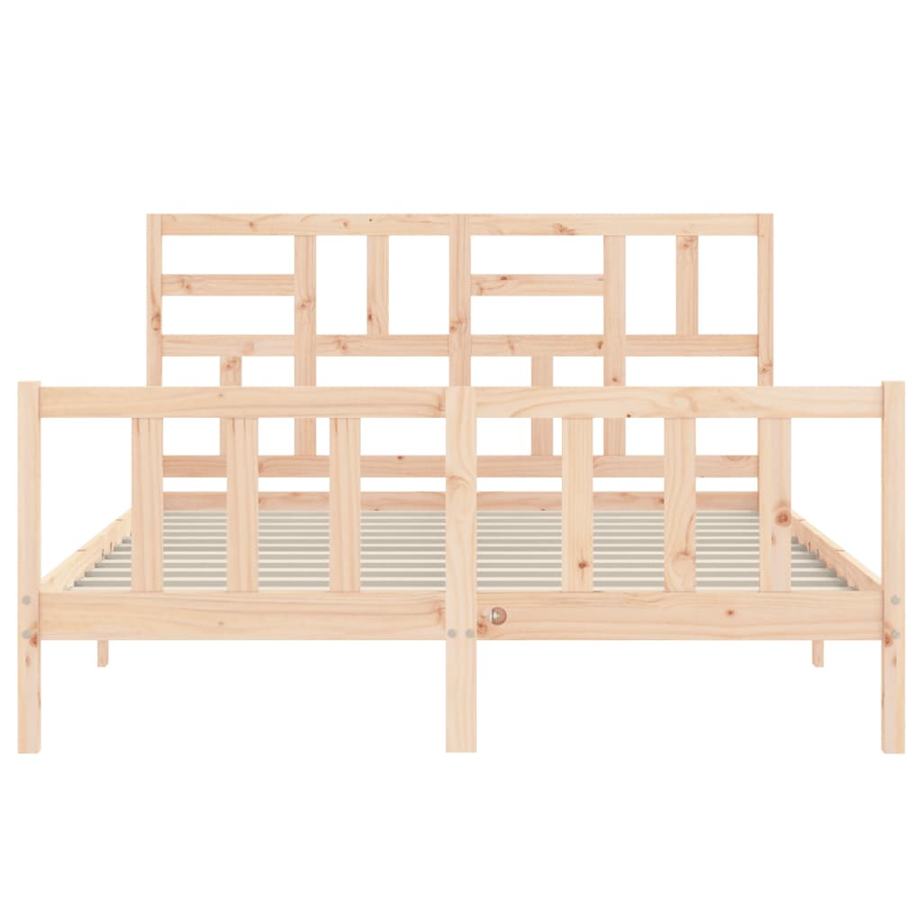 Bed frame without mattress 160x200 cm solid pine wood