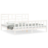 Cadre de lit sans matelas blanc 200x200 cm bois massif de pin