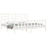 Cadre de lit sans matelas blanc 200x200 cm bois massif de pin