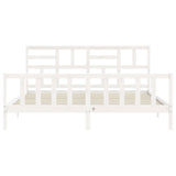 Cadre de lit sans matelas blanc 200x200 cm bois massif de pin