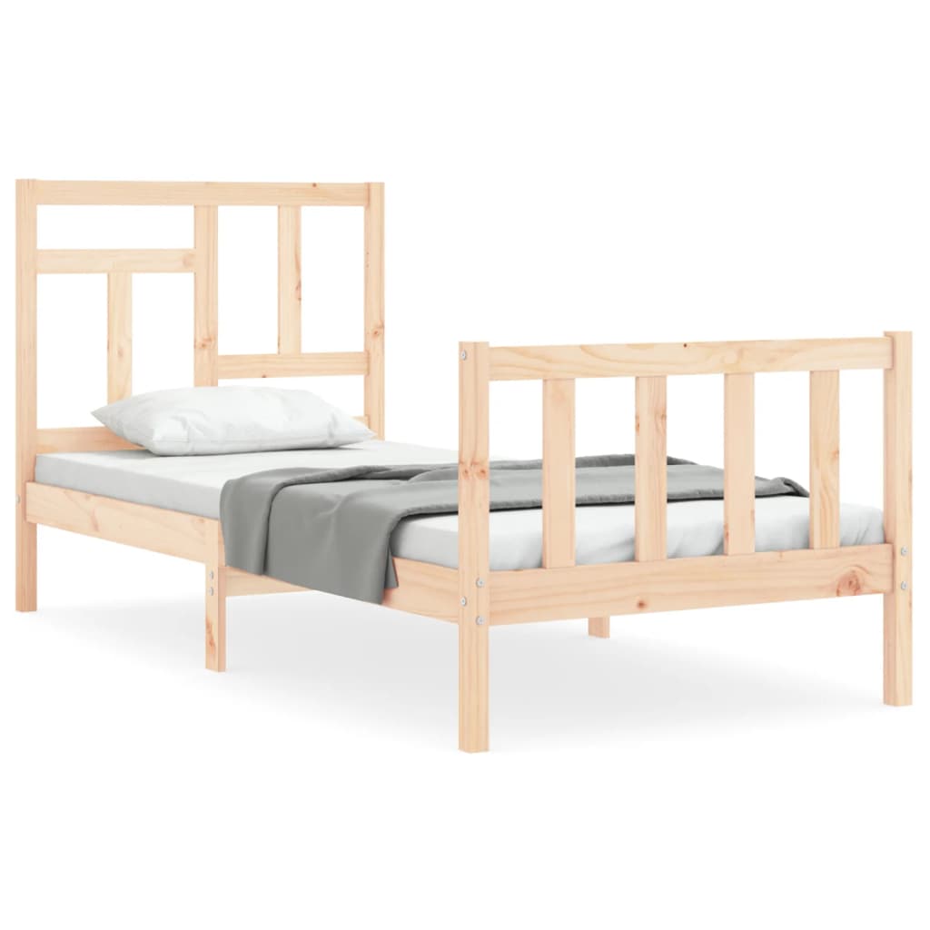 Bed frame without mattress solid pine wood