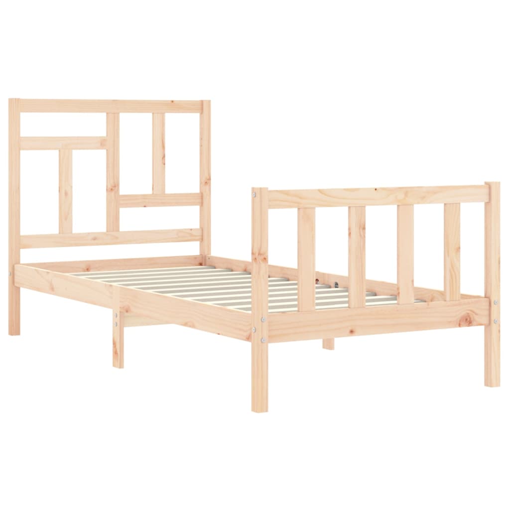 Bed frame without mattress solid pine wood