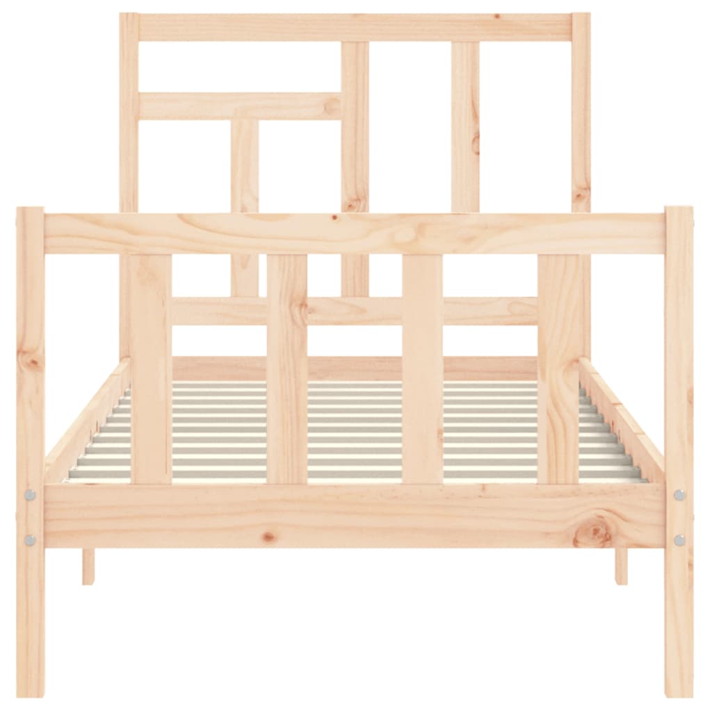 Bed frame without mattress solid pine wood