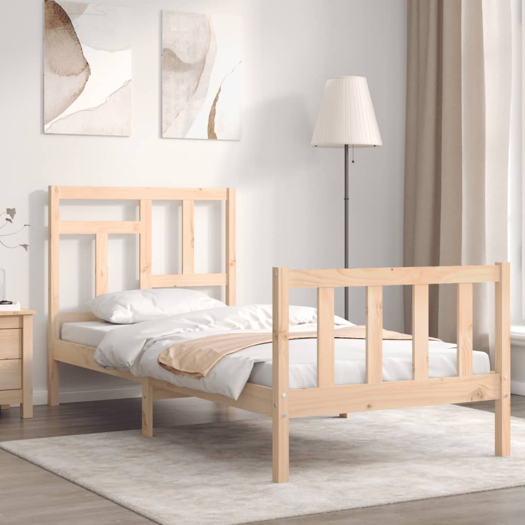 Bed frame without mattress solid pine wood