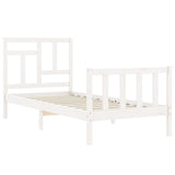 Bed frame without mattress white solid pine wood